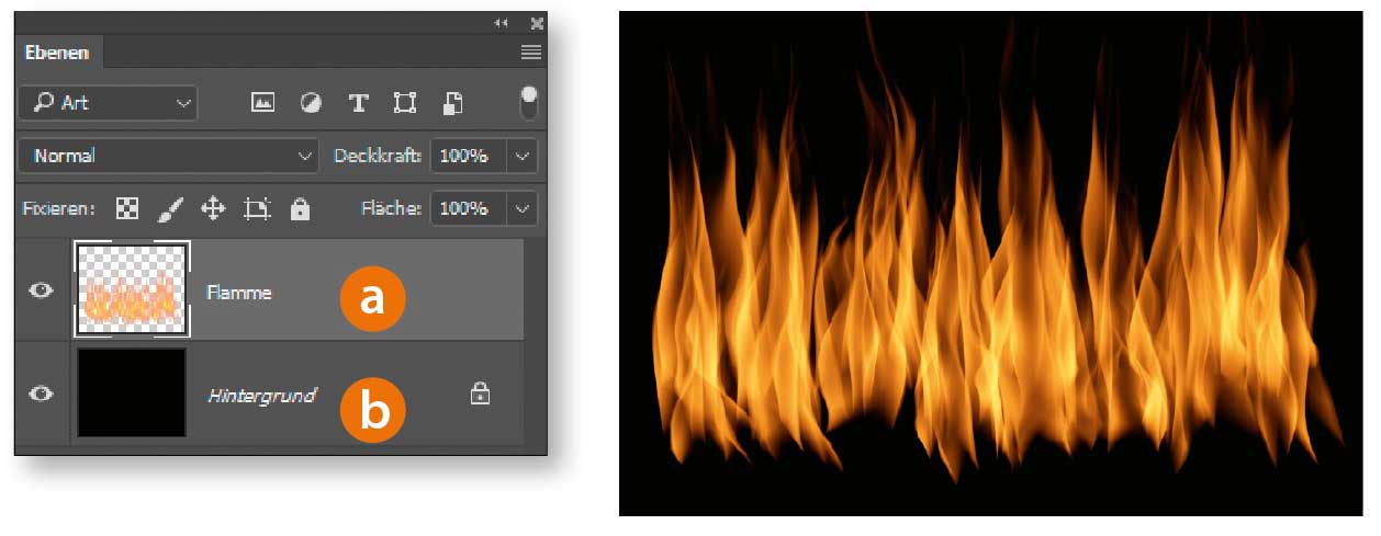 Photoshops Flammen-Filter
