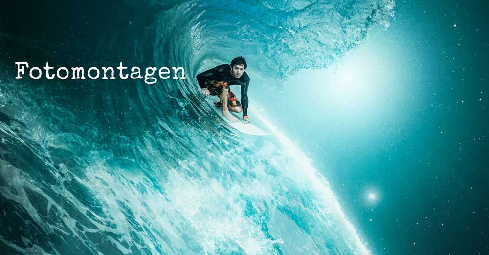 Photoshop-Montage: Surfen im Weltraum