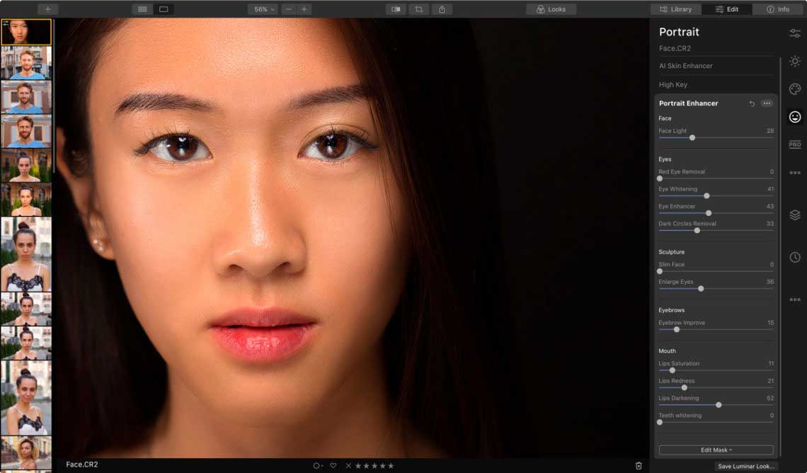 Luminar 4 mit KI-basierten Werkzeugen für Porträtretusche