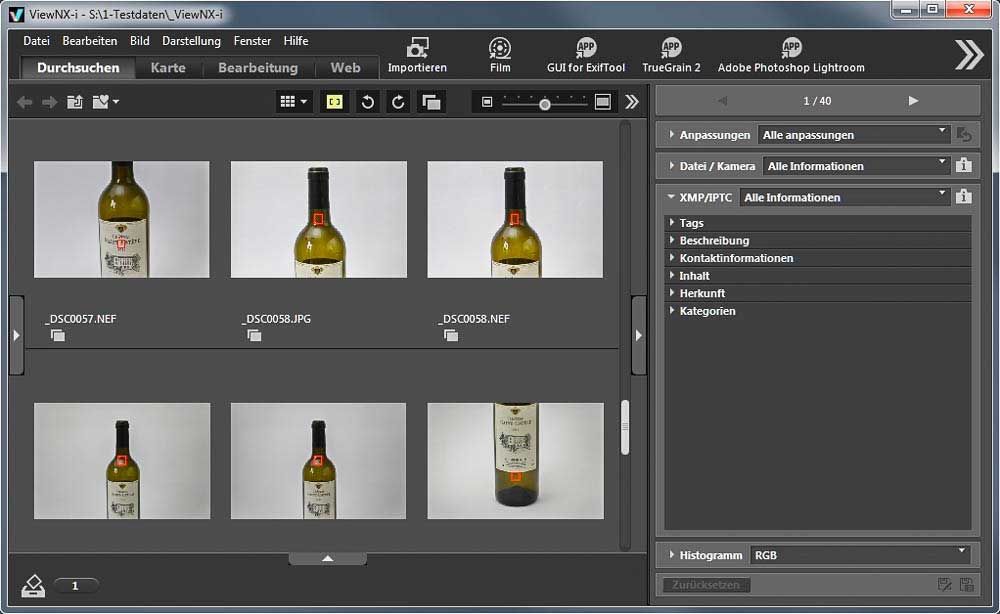 Nikon ViewNX-i als Bildbetrachter