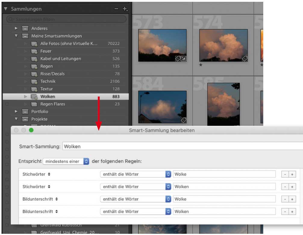 Sammlungen für die Bildorganisation in Lightroom Classic nutzen