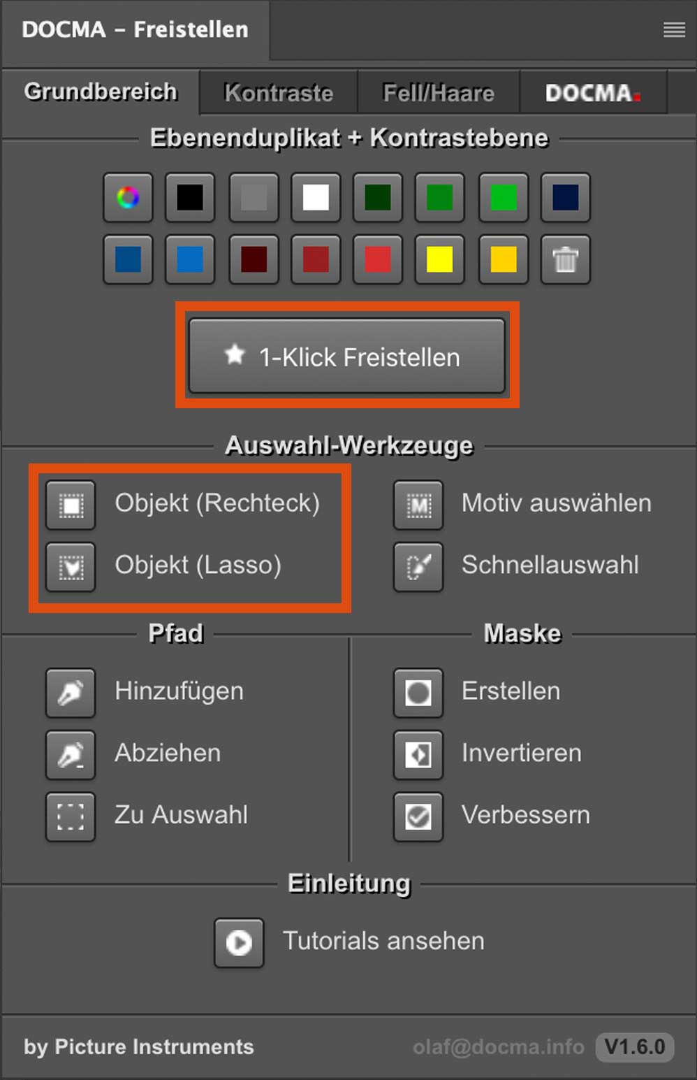 DOCMA-Freistellen-Panel – Update 1.6