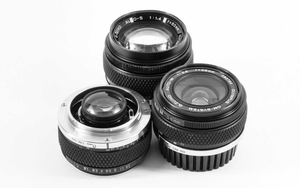 3xOlympusOM-Nikon. Olympus OM-Objektive und anderes Altglas an Nikon adaptieren