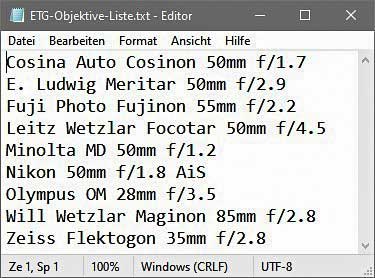 ListeNotepad. Exif-Daten easy ergänzen