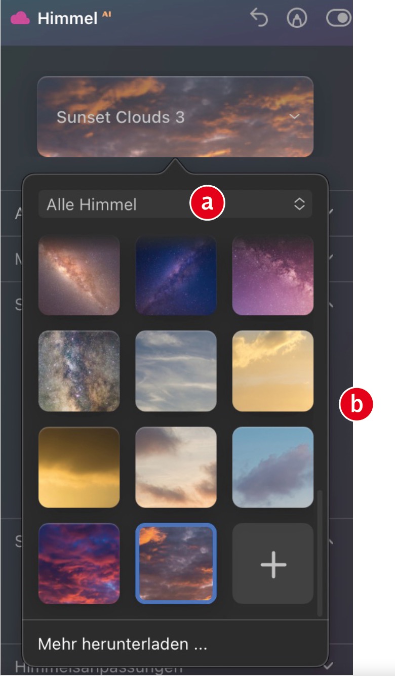 Luminar AI: Verbesserte Himmelsauswahl