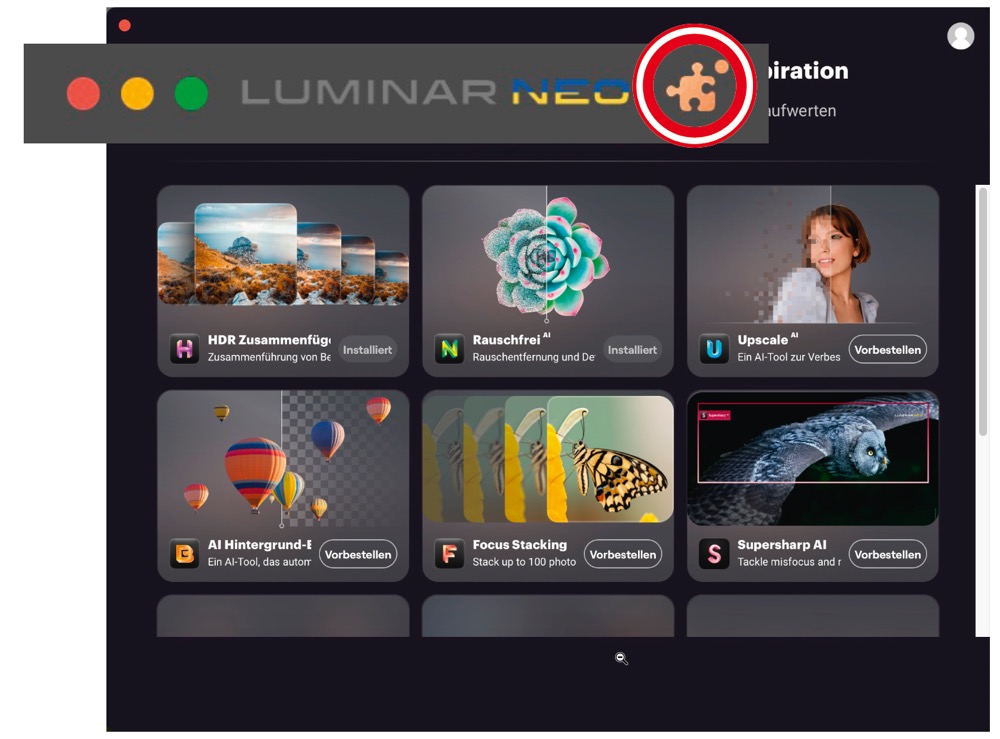 Luminar Neo: Erweiterungen