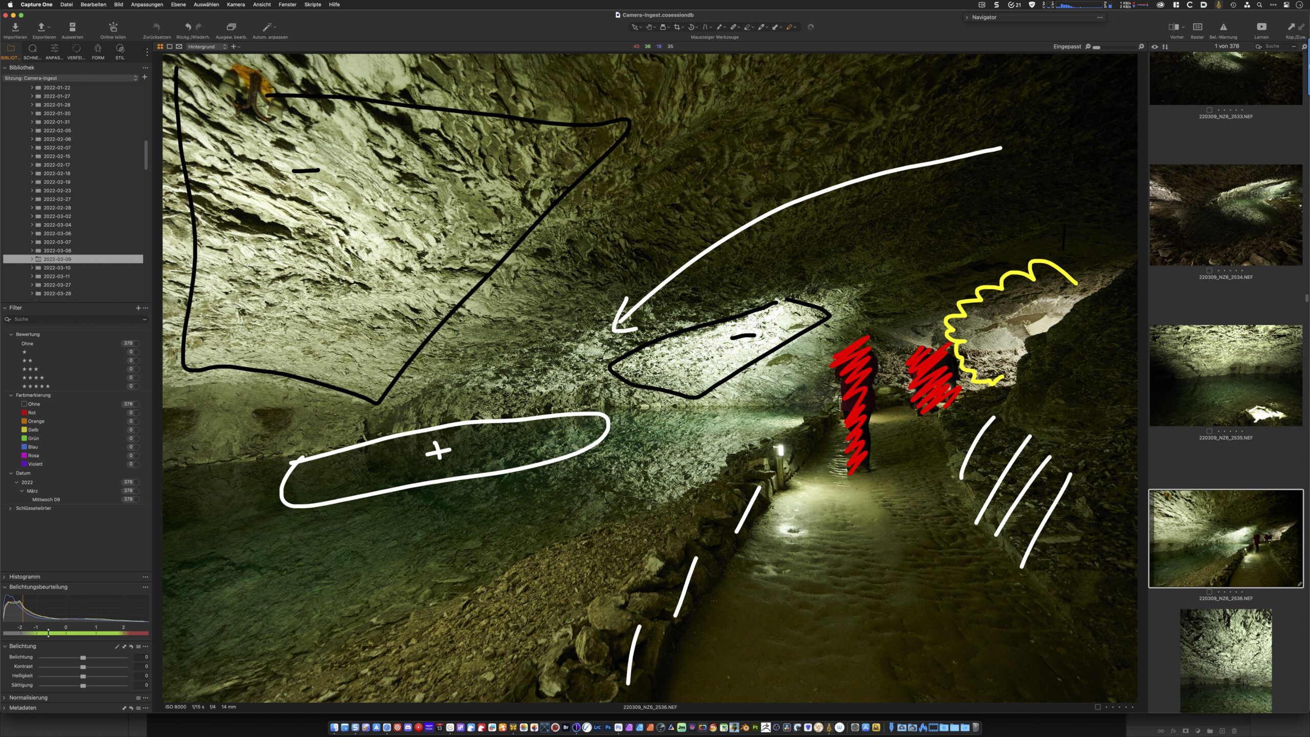 In Capture One können Sie für die spätere Bearbeitung in Photoshop Anmerkungen zeichnen. @ Olaf Giermann. Capture One: Bearbeitungshinweise für Photoshop