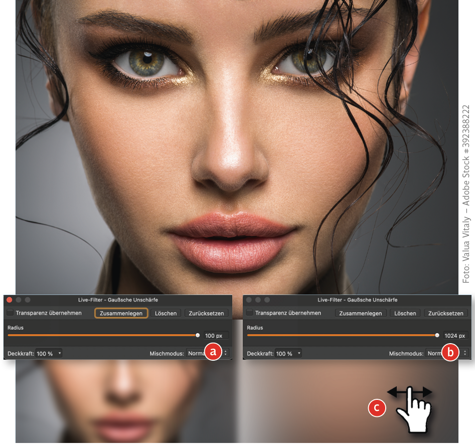 Größere Filterradien in Affinity Photo nutzen