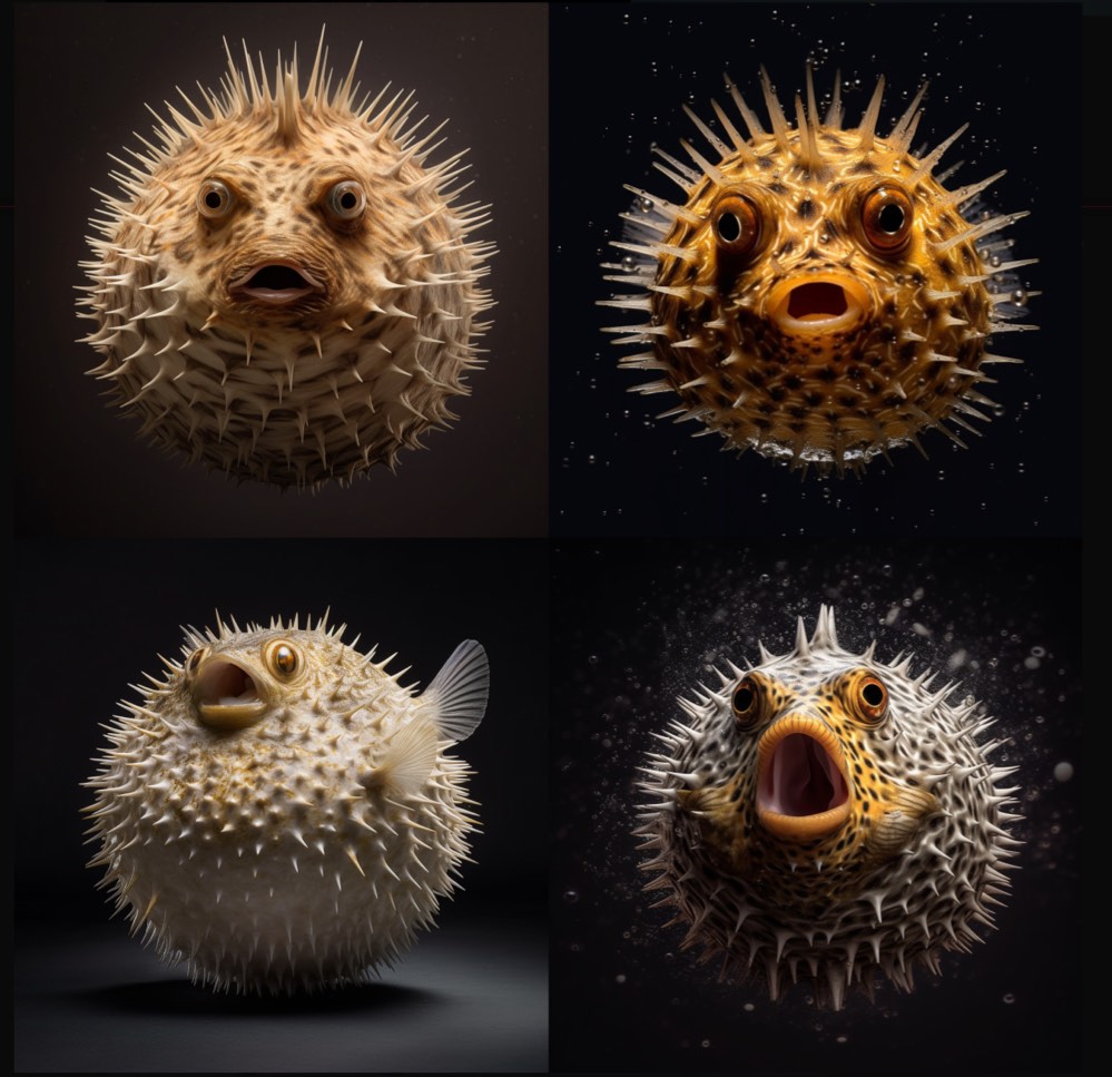 studio photography of a blowfish. KI Prompt Inspiration: Tierfotografie