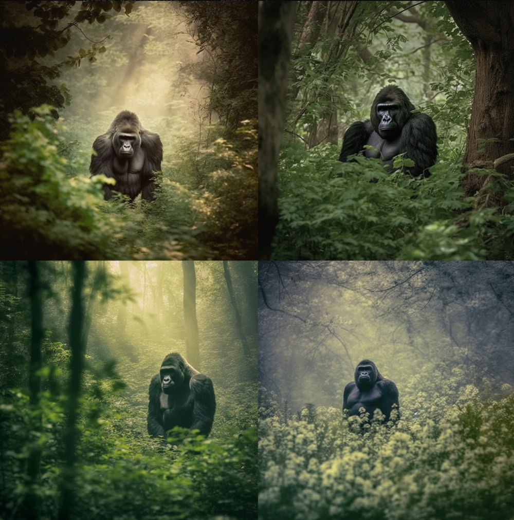 nature photography, Gorilla in german oak forest