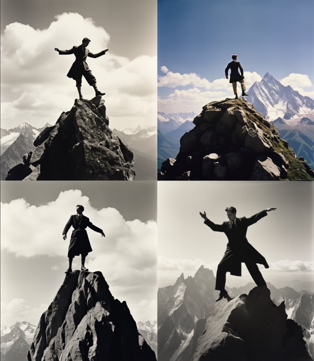 jack mcgowan, standing on top of a mountain, in the style of georg jensen, norman parkinson, arthur skizhali-weiss, exacting precision, samikshavad, post-world war ii school of paris, whistlerian --ar 107:123. Prompts