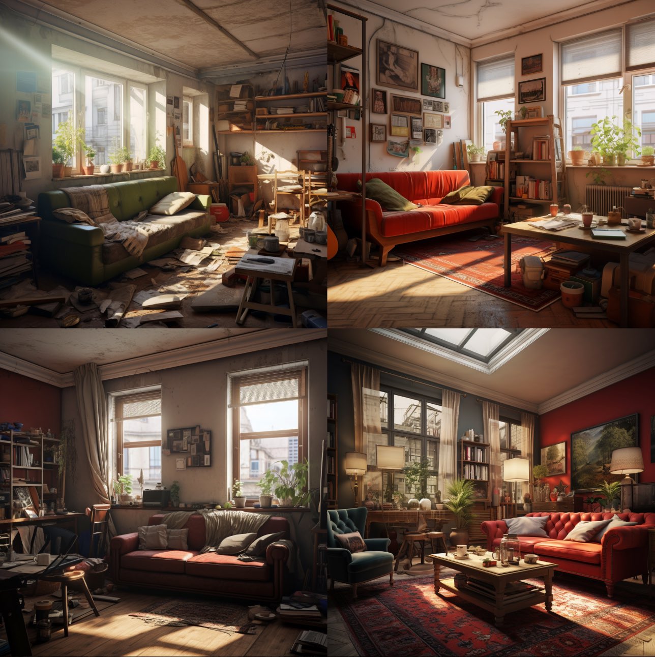 Interior design, living room, working class 