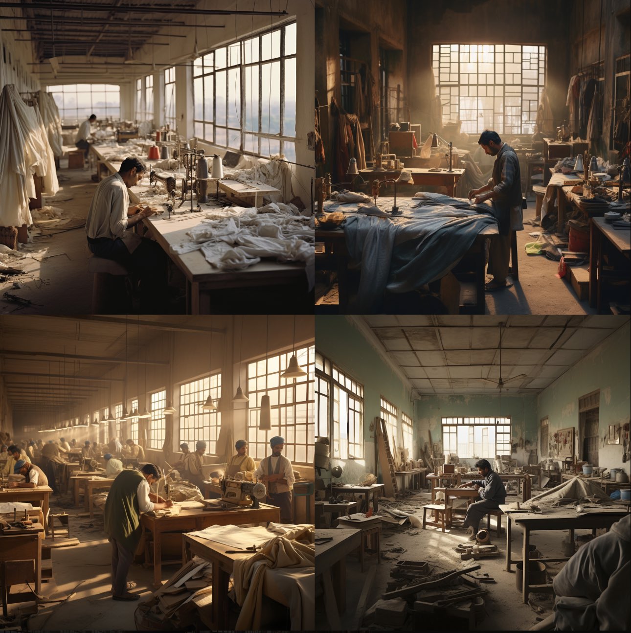 Interior design, afgan Factory worker workroom