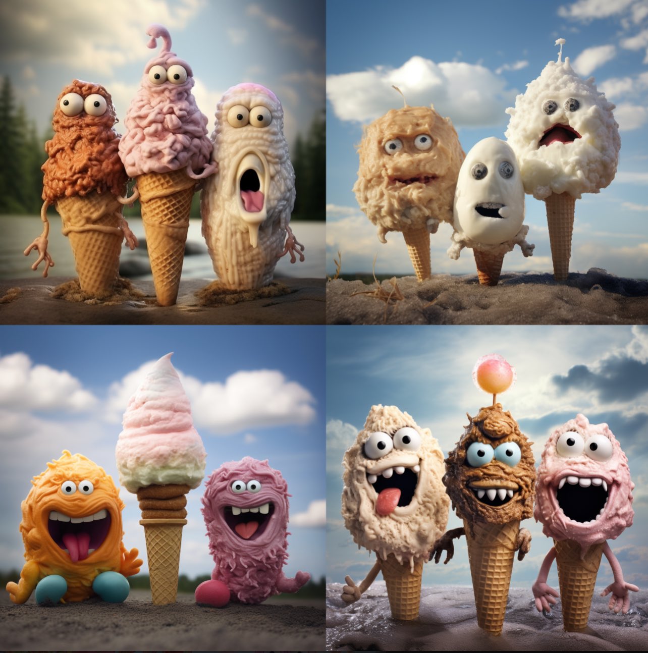 Photo, Funny ice cream Creatures