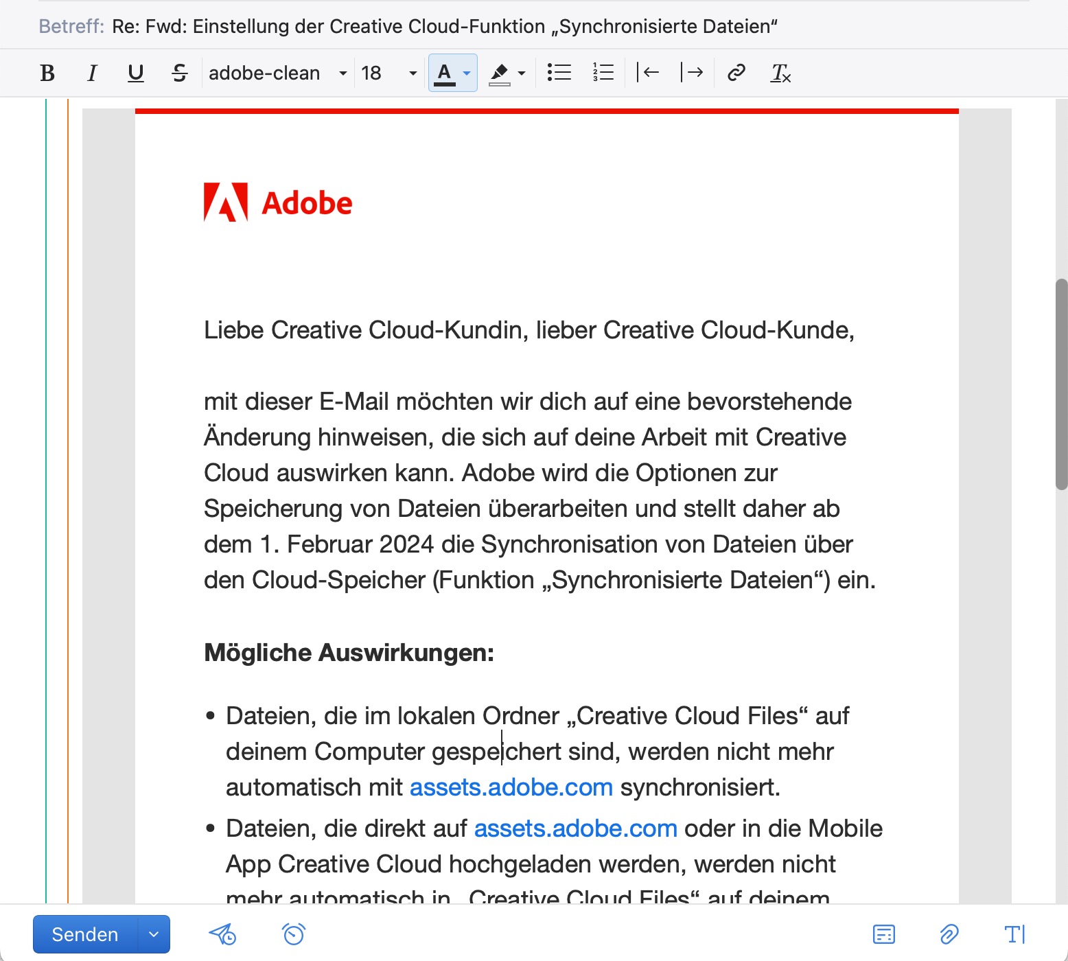 Adobe stellt den „Creative Cloud Files“-Service und Photoshops Preset-Sync ein