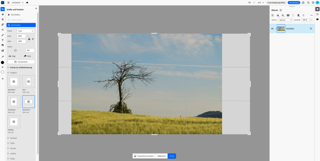 Adobe stattet Photoshop im Web mit Firefly-KI aus