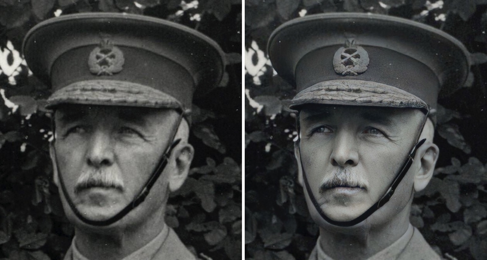 Links das Original, rechts die mit Remini verbesserte Variante. © British Library. Realität versus KI: CSI-Zoom jetzt auch per Smartphone