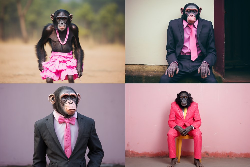 dressed chimpanzee --ar 3:2 --style raw-6HoZDjTz7RqB --s 50