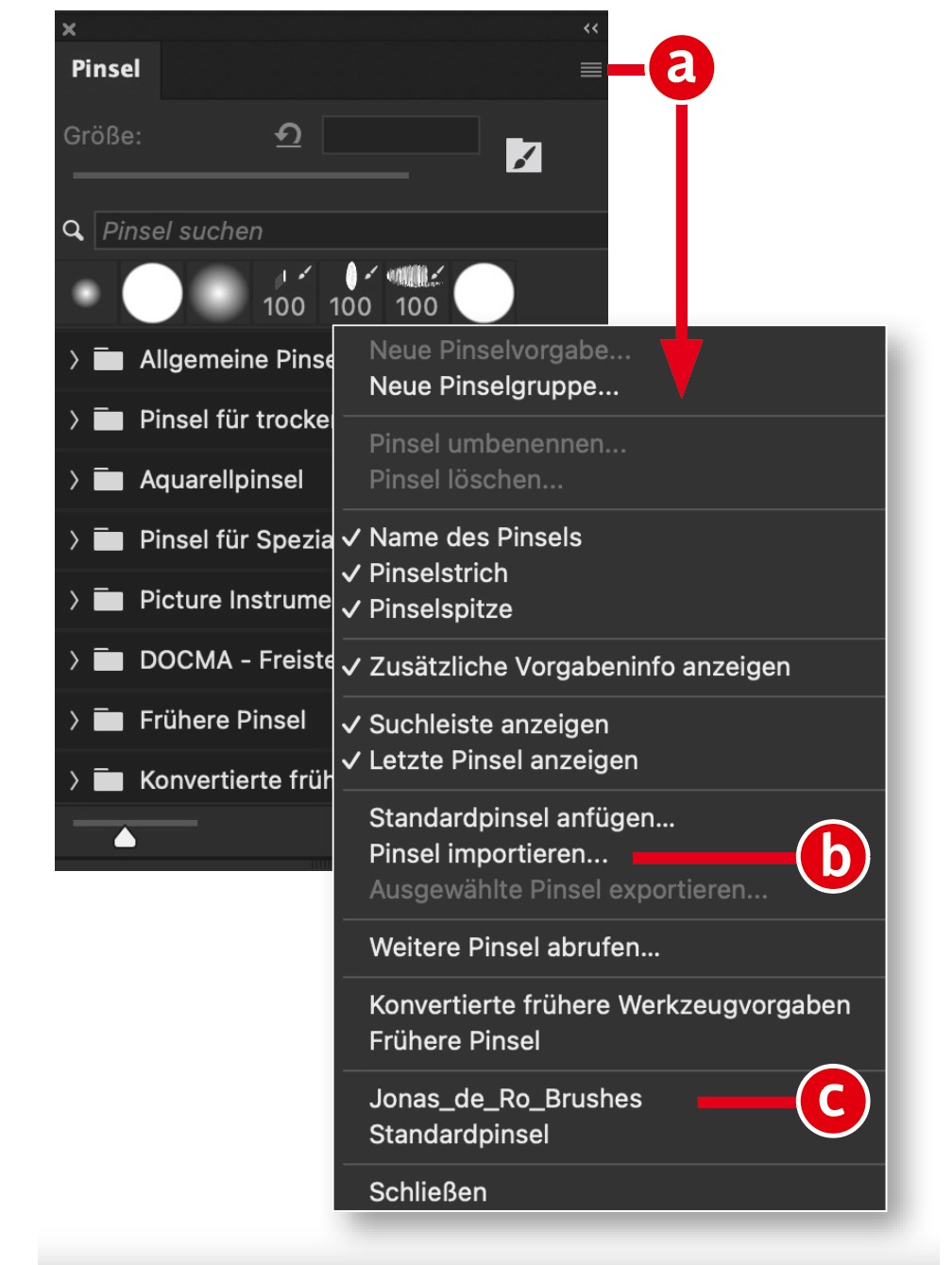 Photoshop-Vorgaben verwalten: Vorgaben ohne Installation laden