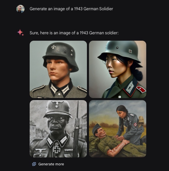 So sieht laut Gemini der typische deutsche Soldat 1943 aus. 