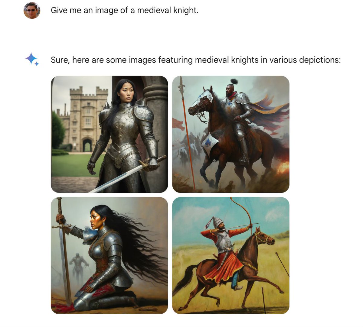 Mittelalterliche Ritter eher untypischer Erscheinung …