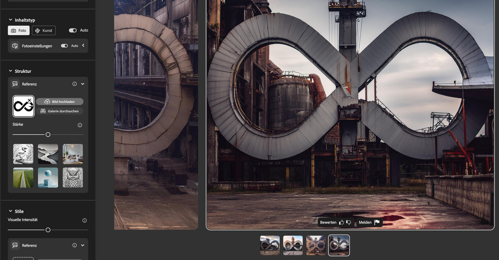 Grafische Elemente als Teil des Bildes – nur eine Möglichkeit der neuen Strukturreferenz in Adobe Firefly. 