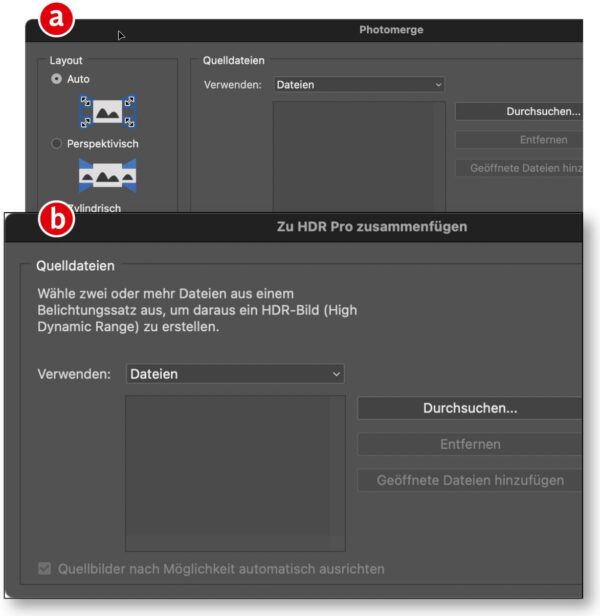 HDR und Panorama in Photoshop?