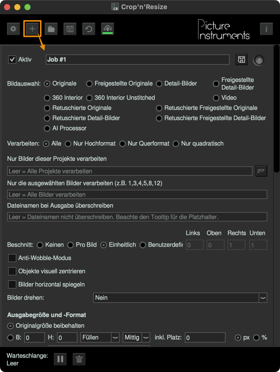 In „Crop & Resize“ gibt es beinahe jede erdenkliche Option, die Sie für eine Stapelbearbeitung der durch den „AI processor“ freigestellten Bilder benötigen könnten