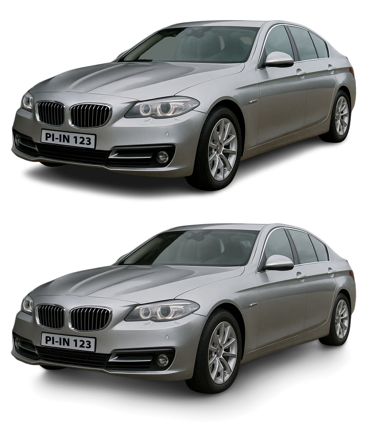 Die per KI erzeugten Schatten bei Autos fallen bei Remove.bg sehr flächig und generisch aus (oben). Mir persönlich gefällt hier das Ergebnis von Picture Instruments (unten) besser, da es sich sichtbar an den Konturen der Wagen orientiert und nicht so generisch wie bei Remove.bg wirkt. Die Schattendichte lässt sich bei beiden Anbietern reduzieren. © Picture Instruments