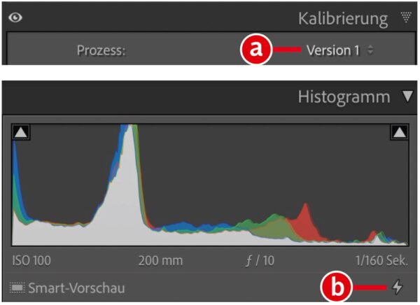 Kalibrierung in Camera Raw und Lightroom: Die Prozessversion