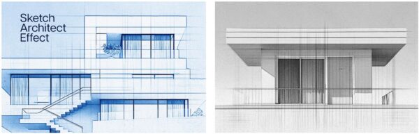 Architektur-Sketch-Effekt