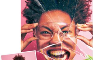 Zersprungene Glasscheibe-Effekt