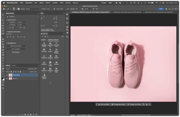 Produktschatten transparent freistellen in Photoshop