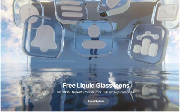 3000 Liquid Glass Icons im iOS 26-Stil