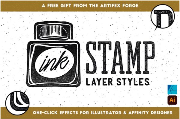 Tintenstempel-Effekt für Illustrator und Affinity