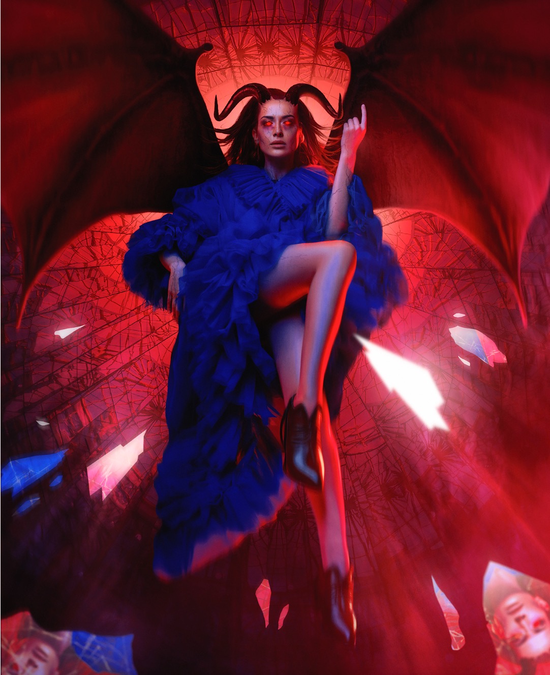 Lucifer’s Heiress  Halloween-Special 2024: Spiegelnde Scherben werden mit einem Character-Design verbunden.