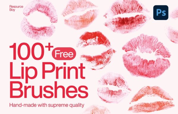 Über 100 PS-Pinselspitzen von Lippenabdrücken