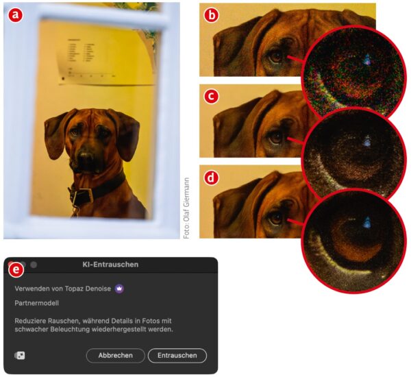 KI-basiertes Entrauschen und Schärfen