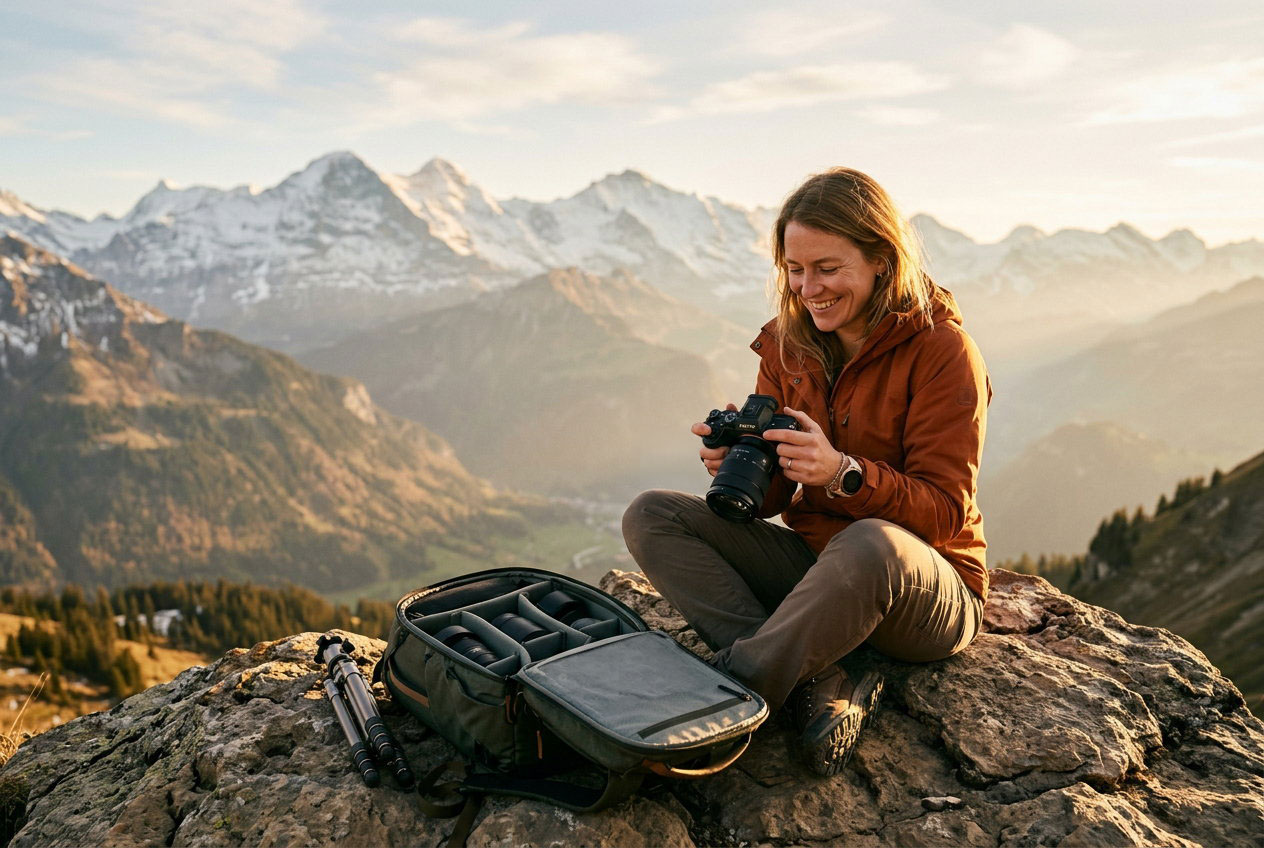 Fotografieren beim Wandern ist prinzipiell immer ein Intervalltraining, da man Motive in der Regel nicht nur aus der Hüfte im Vorbeilaufen knipst. © KI-generiert