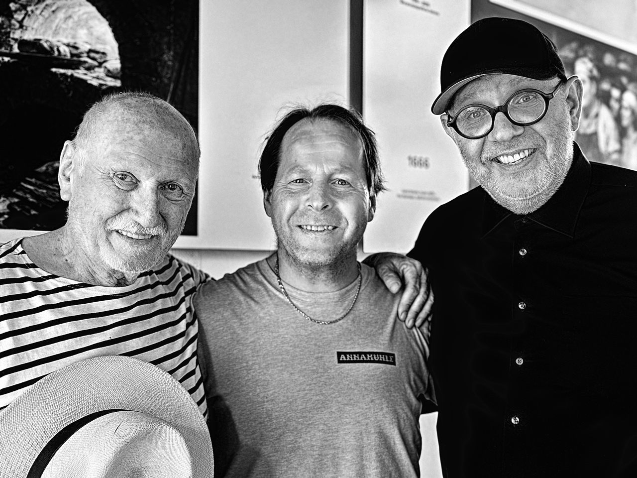 v.l.: Festivaldirektor Lois Lammerhuber, Bäckermeister Manfred Schneider und Christoph Künne in der Badener Sonderausstellung