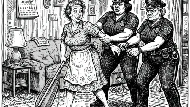 a-woman-vacuuming-living-room-ist-arrested-by-fancy-hard-boiled-police-women