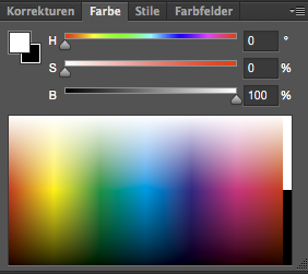 Farbe-Palette in HSB-Darstellung