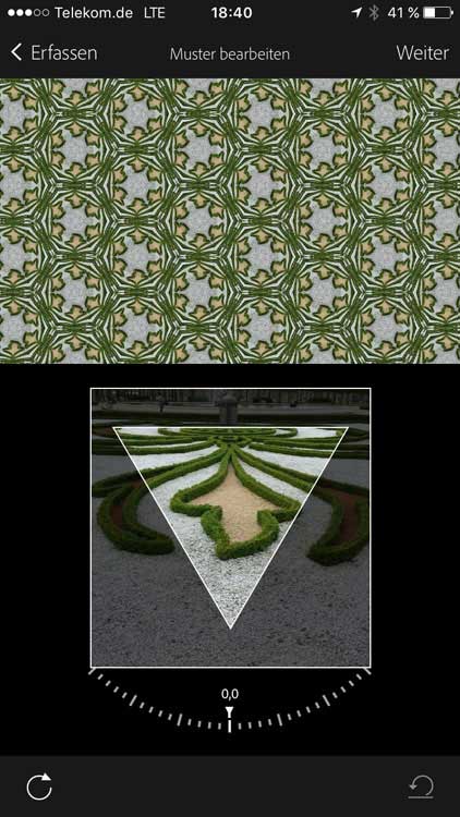Muster lassen sich aus allen möglichen Alltagsfotos generieren. Barocke Gartenanlagen vereinfachen das vielleicht ein wenig. ;-) 