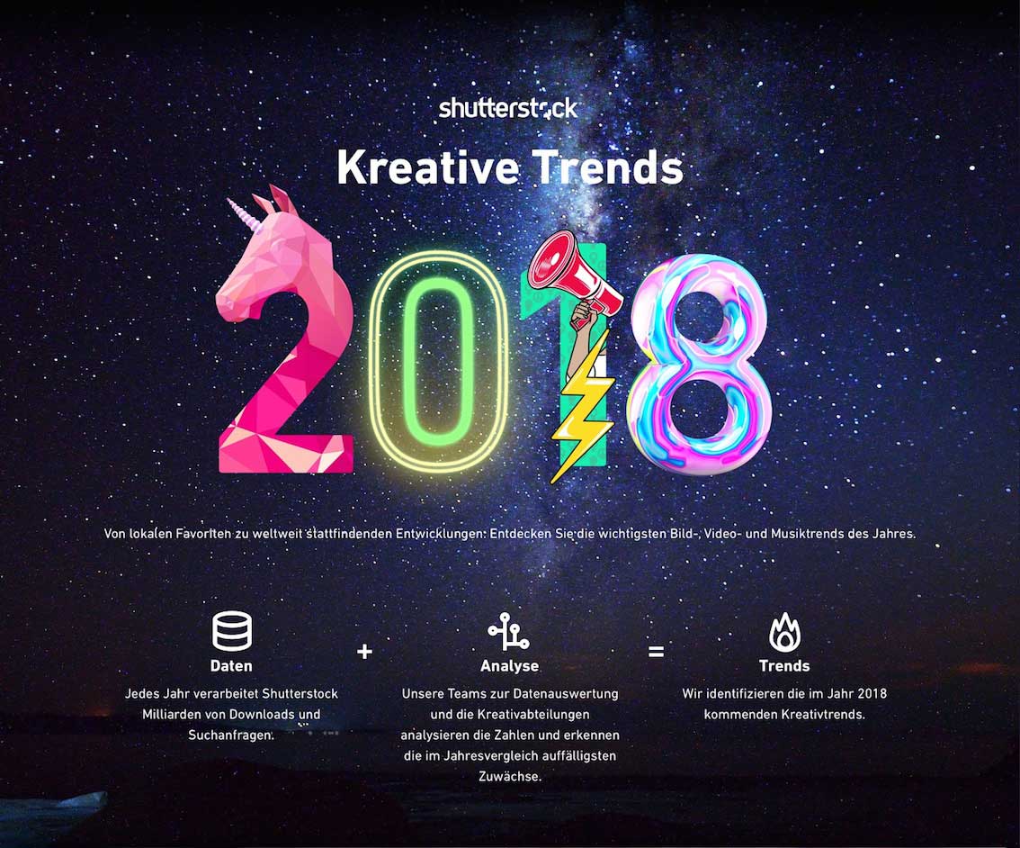 Shutterstock ermittelt kreative Trends für 2018