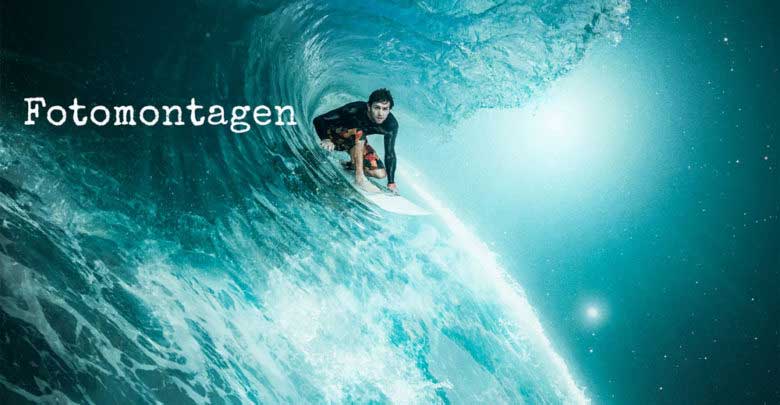 Photoshop-Montage: Surfen im Weltraum