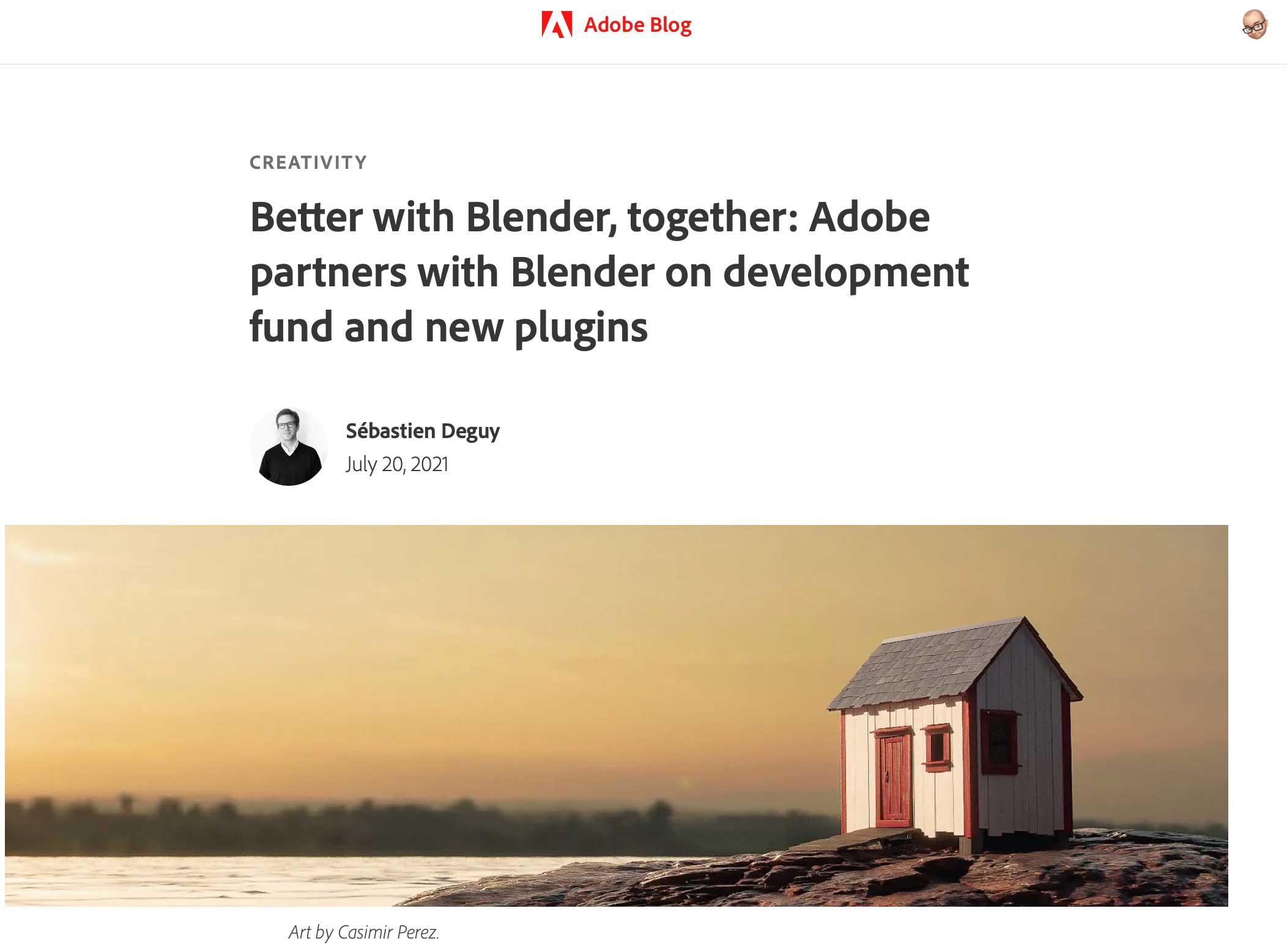 Auf dem Adobe-Blog wurde die Partnerschaft von Adobe mit Blender verkündet – un zwei neue Plug-ins