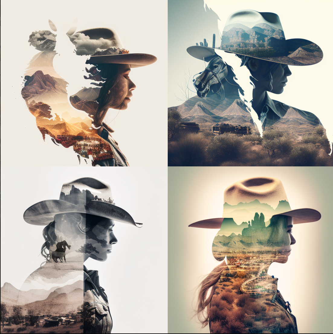 »cowgirl, valley, double exposure«