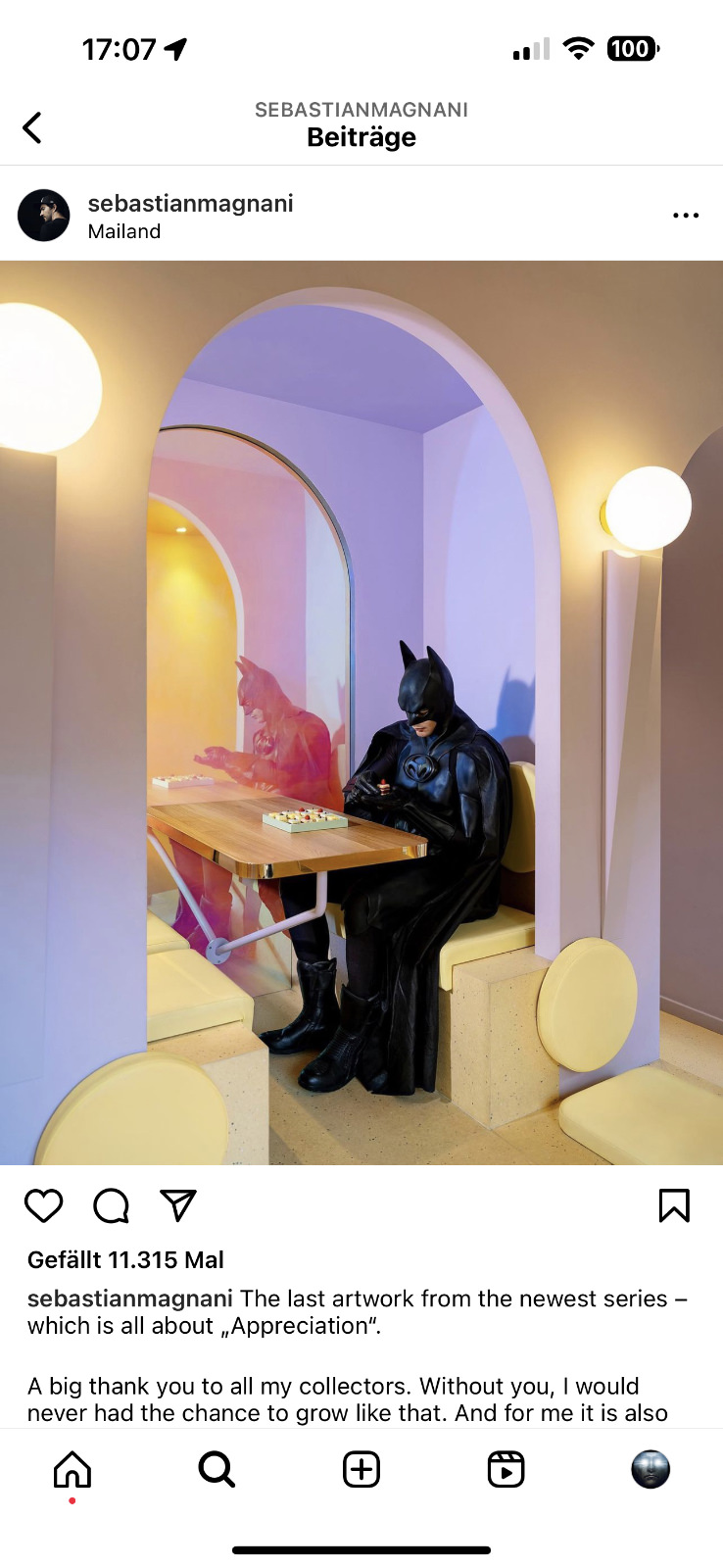 Auf Instagram-Kanal von Sebastian Magnani finden Sie mehr Bilder aus seiner Batman-Serie. @ Sebastian Magnani. Zufälle gibt es …